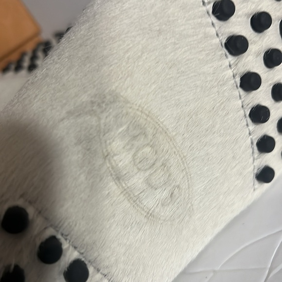 Tod”S Canel fur Loafers with Swarovski Stones size 39 1/2 like new - Picture 14 of 15